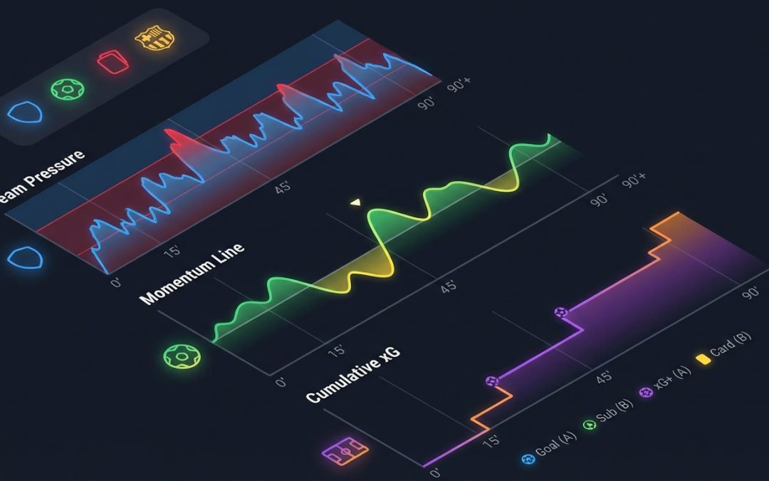 How to interpret the pressure, momentum, and shot-quality graphs?