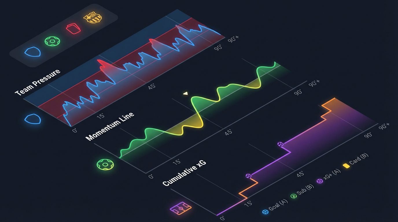 Как интерпретировать графики давления, momentum и shot-quality?