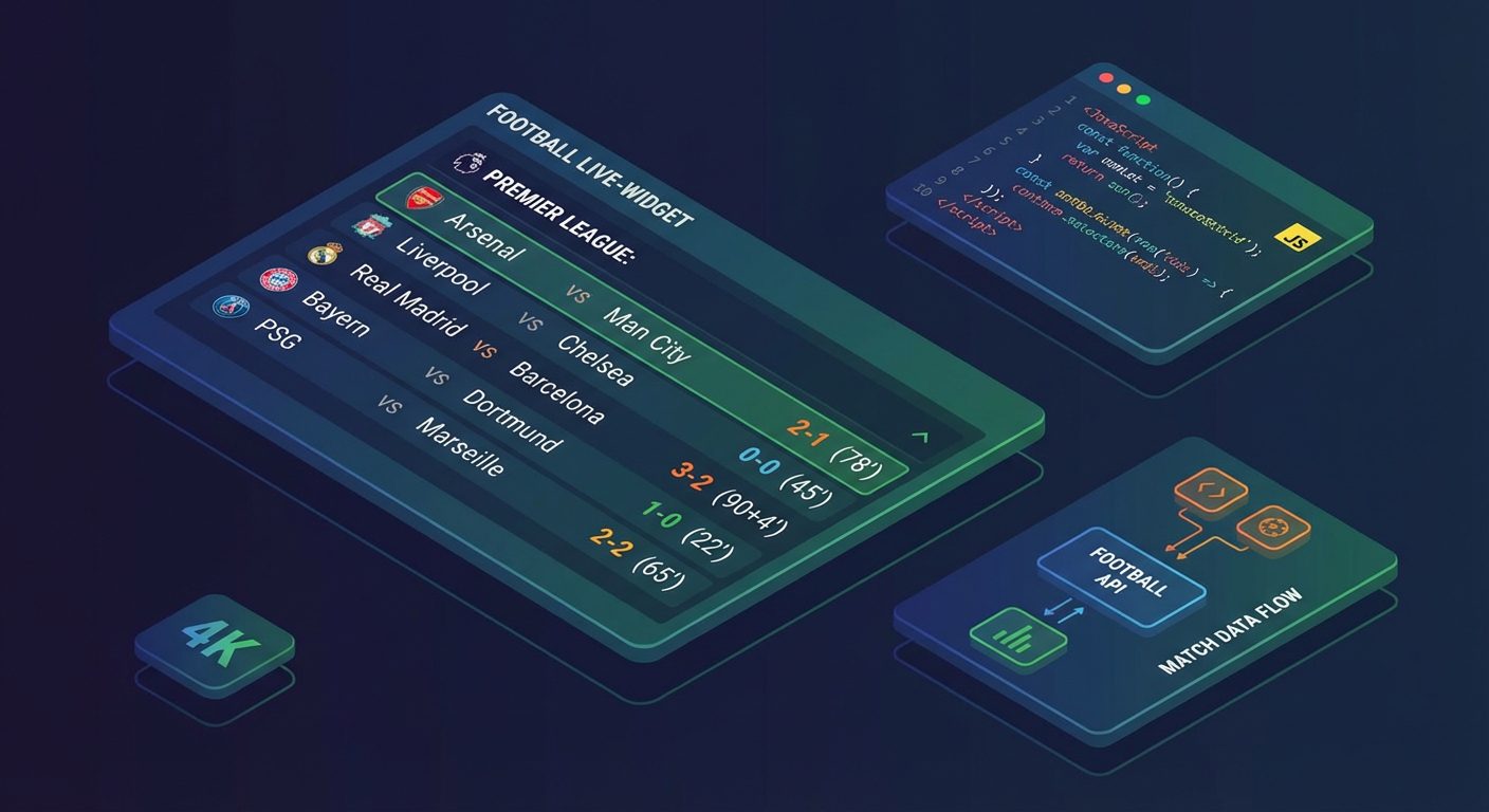 Как сделать собственный футбольный виджет live-результатов для сайта?