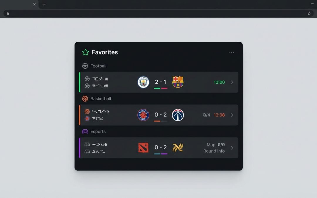 How to create a widget for tracking favorite matches?