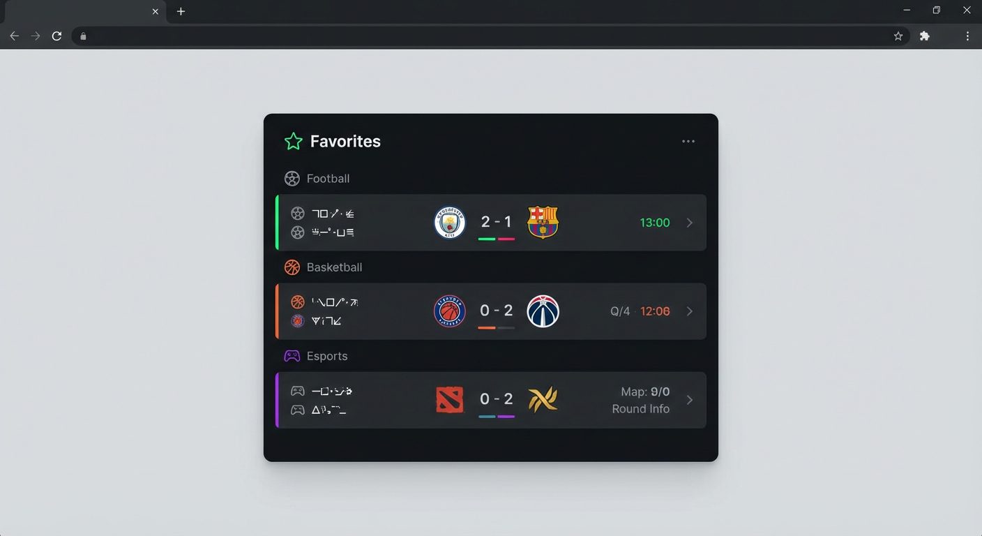 Как сделать виджет для отслеживания избранных матчей? Как сделать виджет для отслеживания избранных матчей?